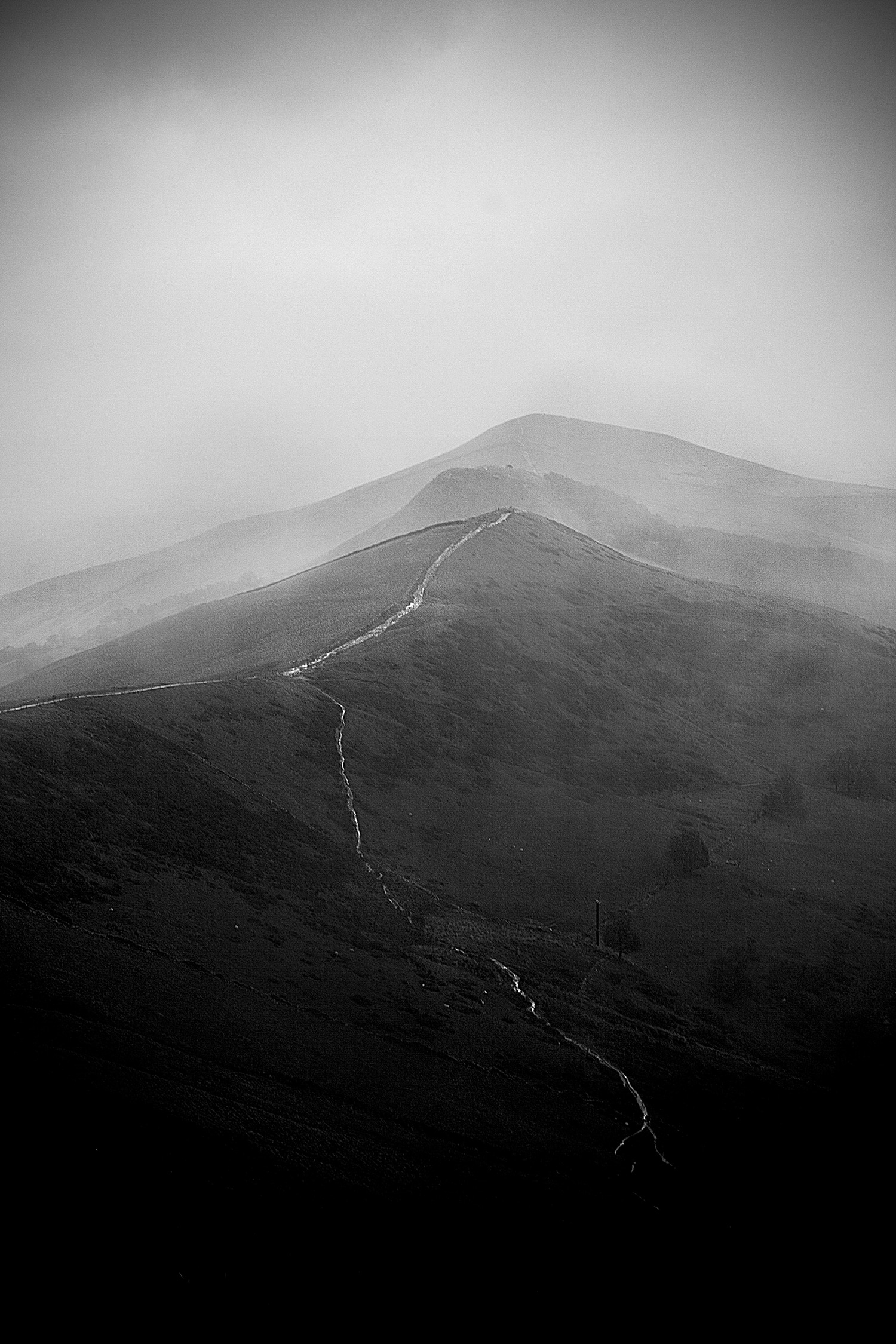 The Great Ridge, Peak District Black & White Peak District Landscapes Black & White