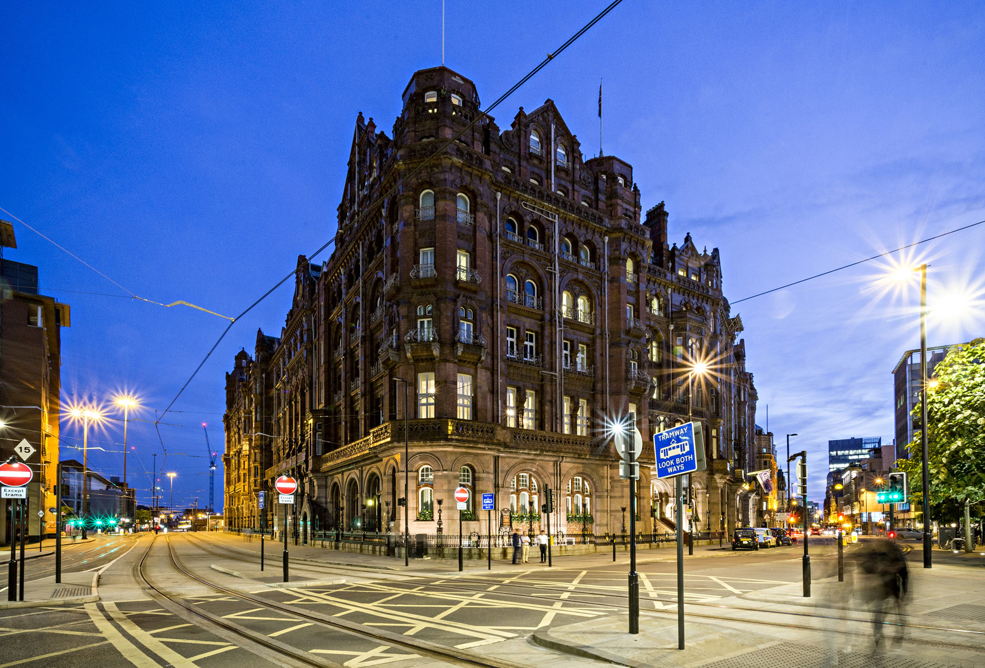 The Midland at Night, Landscape, Colour Photo Manchester Landscapes Architecture