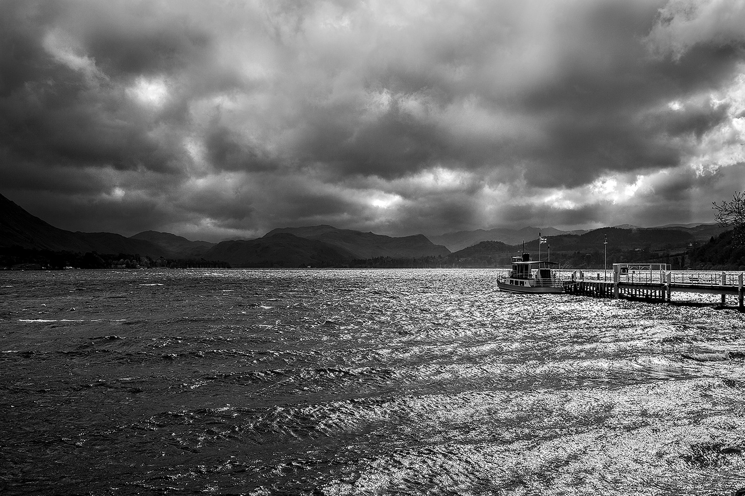 Ullswater Steamer, Lake District Lake District Landscapes Black&White