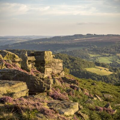 Carhead Rocks, Heather Peak District Landscapes Carhead Rocks