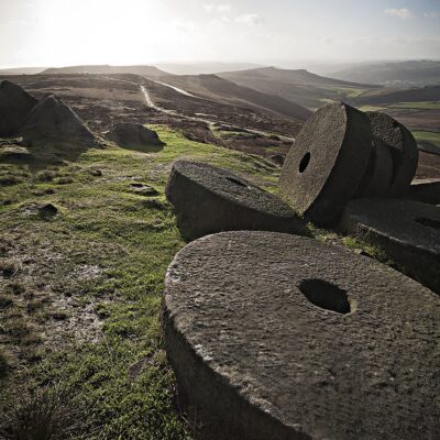 Early Morning Light Over Millstones At Stanage Edge Peak District Landscapes Clouds