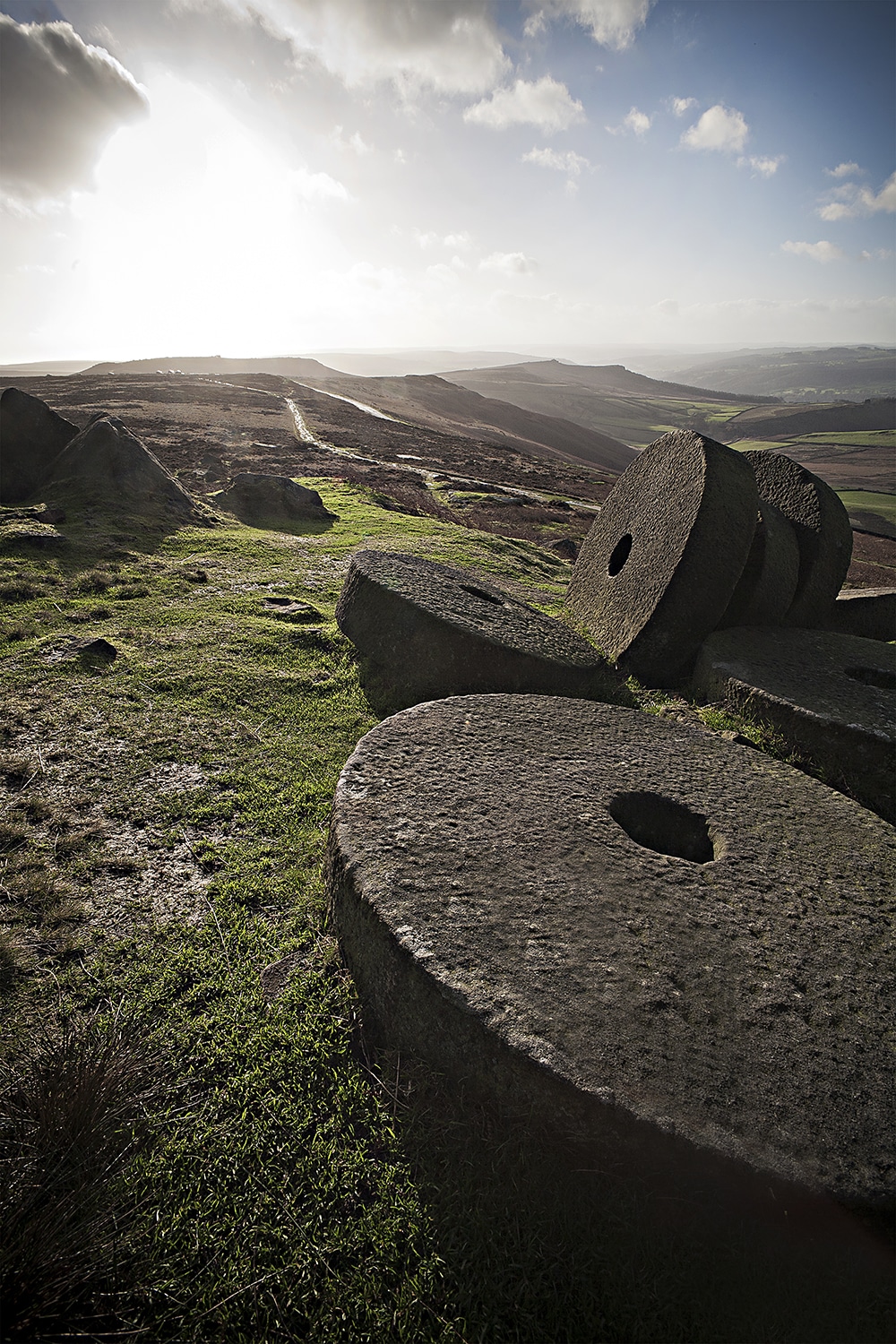 Early Morning Light Over Millstones At Stanage Edge Peak District Landscapes Clouds