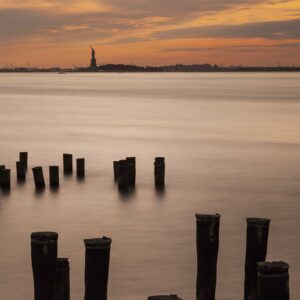 Liberty Island at Sunset- Colour Print New York Landscapes Architecture