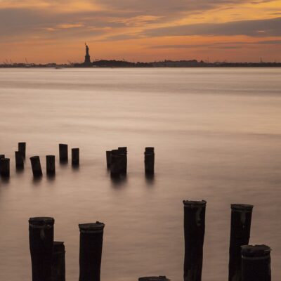 Liberty Island at Sunset- Colour Print New York Landscapes Architecture