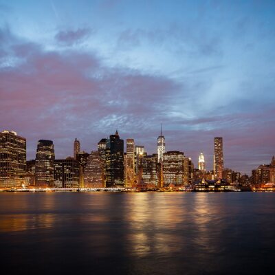 ‘Manhattan skyline at twilight’ Landscape New York Landscapes Architecture
