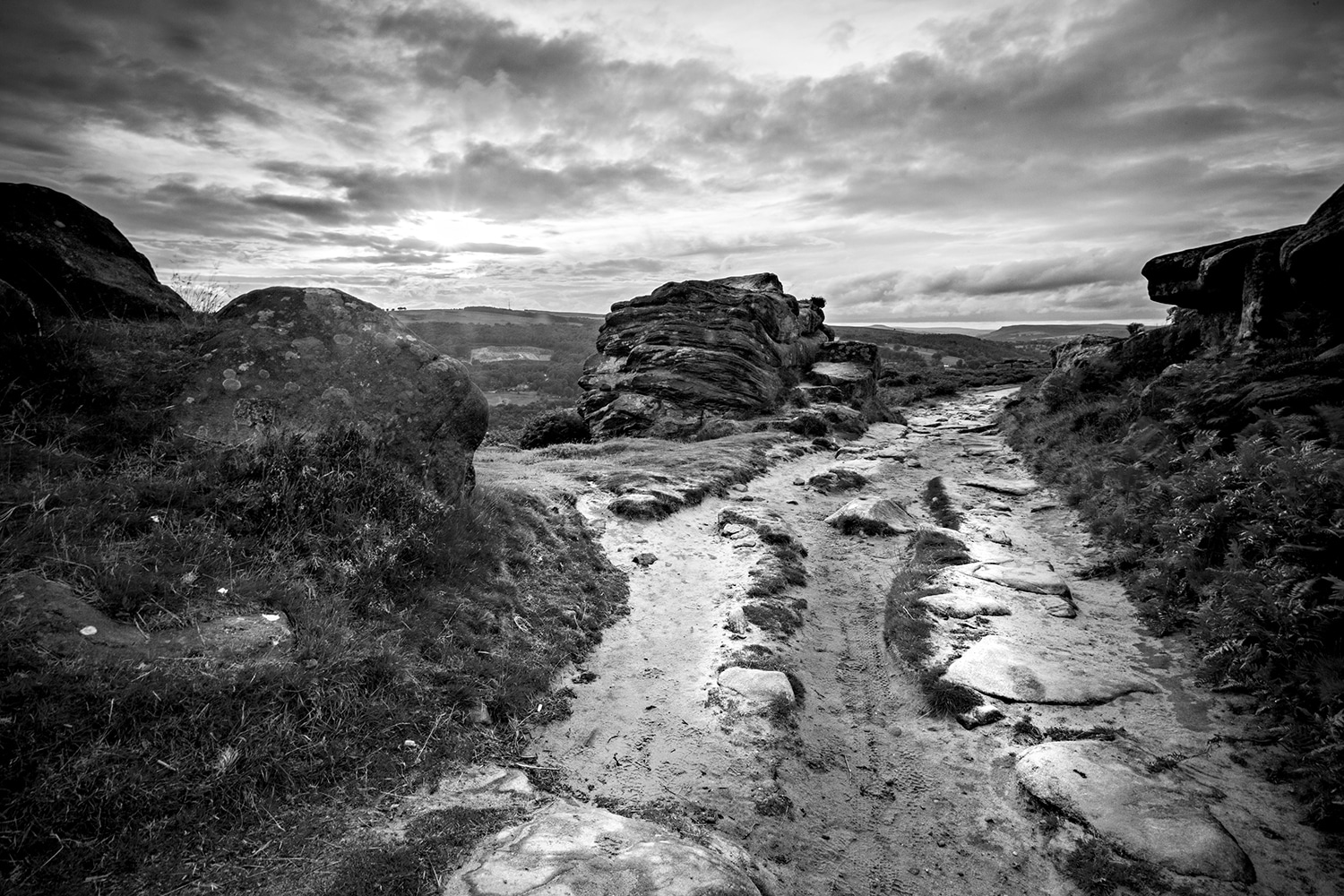 Froggatt Edge, Black & White Print Peak District Landscapes Black and white prints