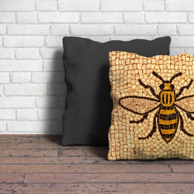Manchester Bee Cushion Poster Art and Gift Ideas 100% cotton