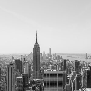 New York City Skyline panoramic Canvas New York Landscapes Black and White