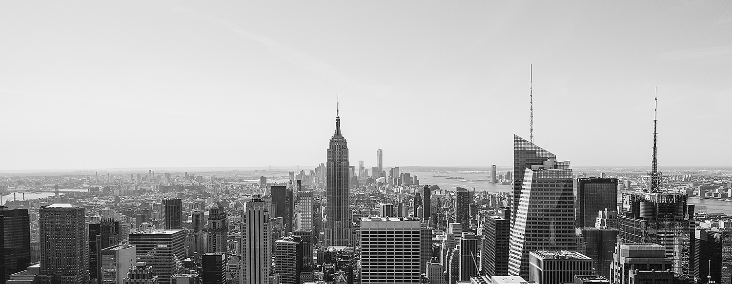 New York City Skyline panoramic Canvas New York Landscapes Black and White 2