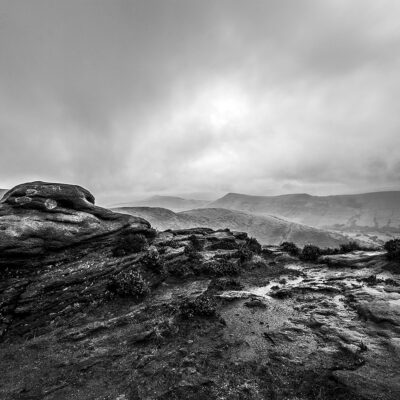 The Ridge From Kinder Scout, Black & White Peak District Landscapes Black and white prints