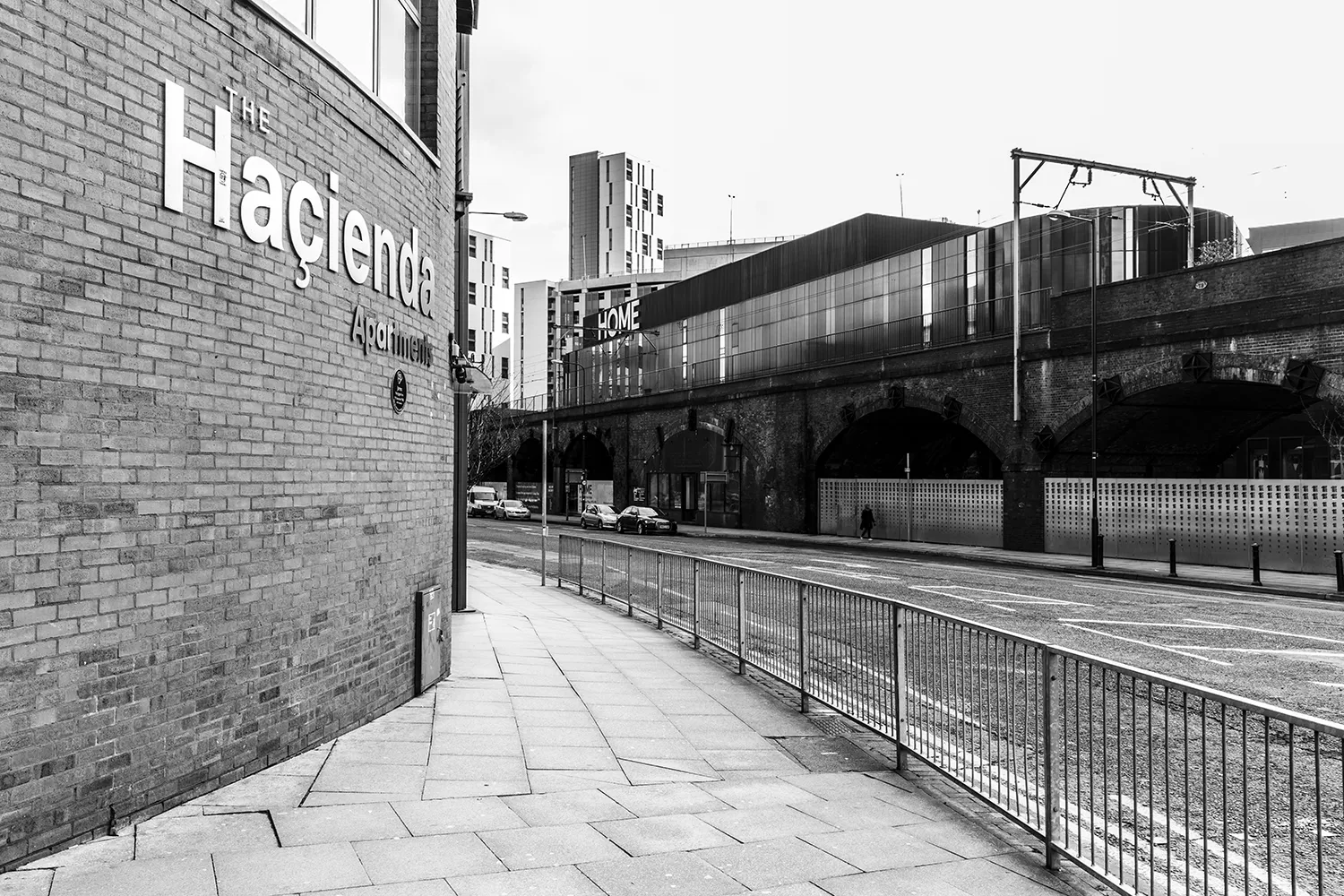 The Hacienda and Home Black & White  Print Manchester Landscapes Architecture