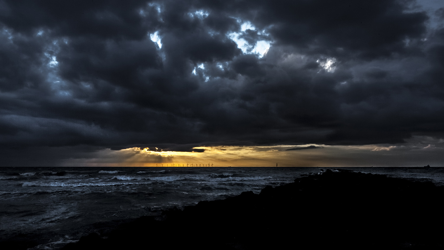 Storm Burst Seascape Coastal Landscapes Clouds