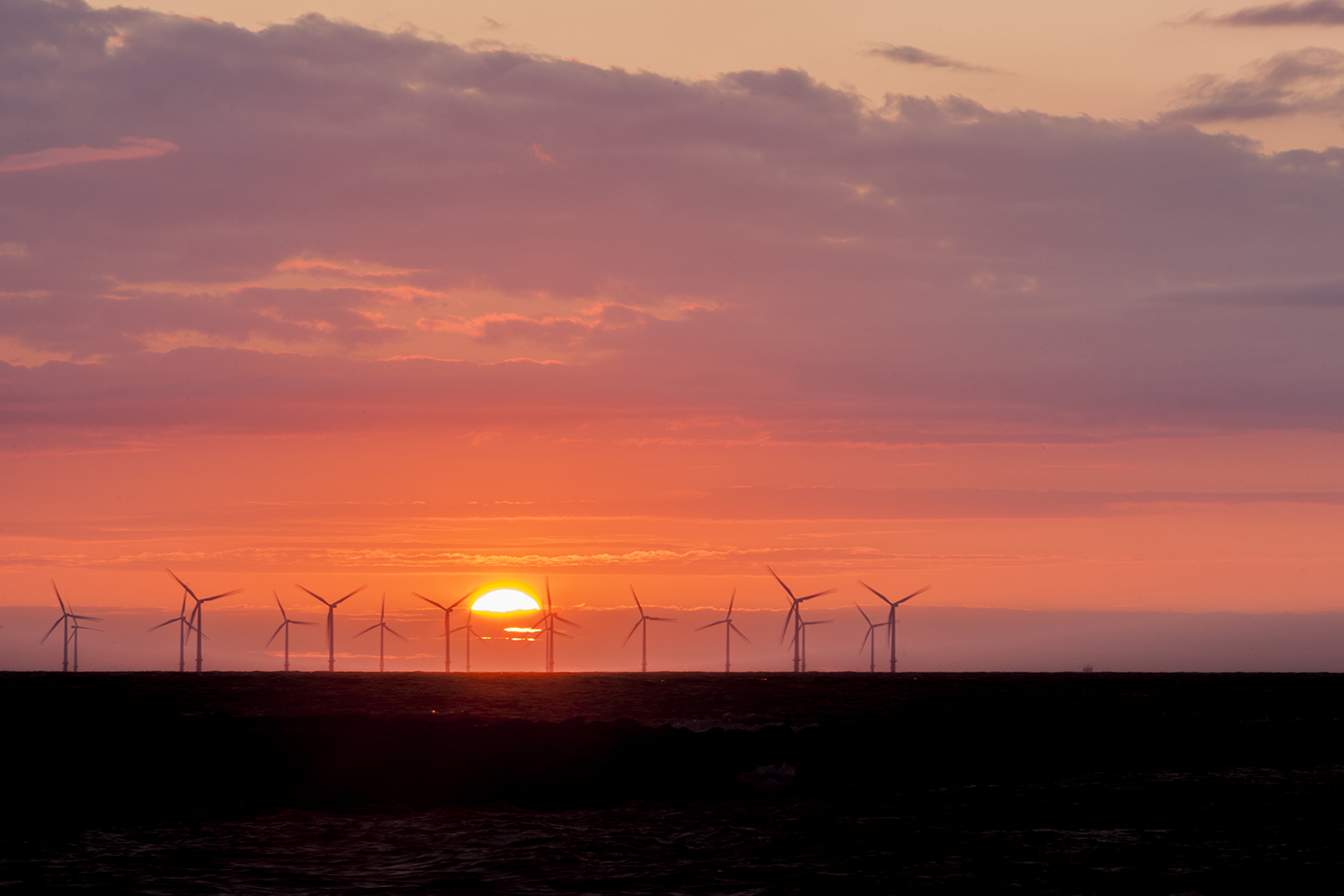 Sunset Seascape over the Irish Sea Coastal Landscapes Beach