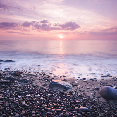 Sunset at Aberaeron Beach a fine art print Coastal Landscapes Aberaeron