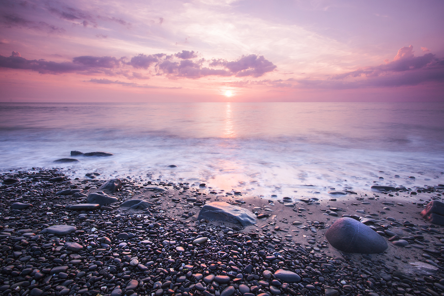 Sunset at Aberaeron Beach a fine art print Coastal Landscapes Aberaeron