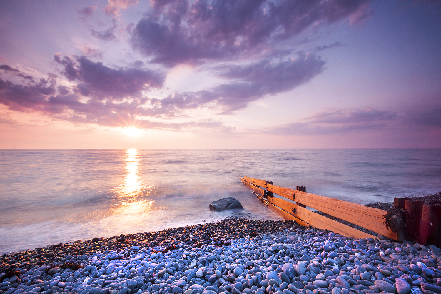 ‘Sunset at Aberaeron Beach’ a fine art print Coastal Landscapes Aberaeron