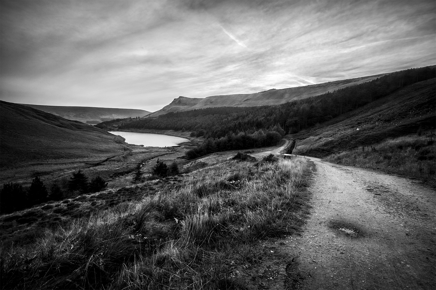 Yeoman Reservoir In Greenfield Peak District Landscapes Black&White