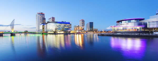 Media City & Salford Quays Panoramic Manchester Landscapes Canvas 2