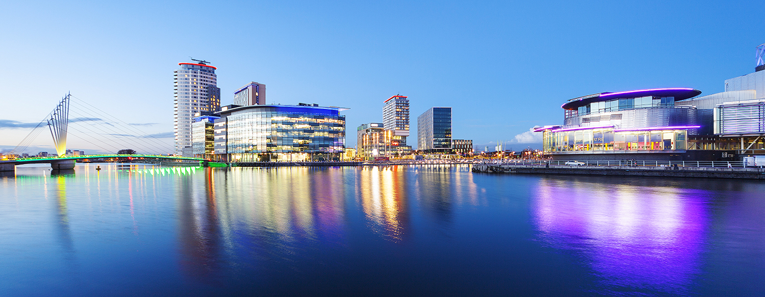 Media City & Salford Quays Panoramic Manchester Landscapes Canvas