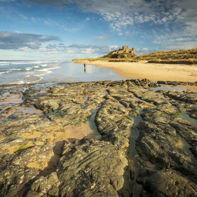 Bamburgh Beach in the Sunshine Coastal Landscapes Bamburgh