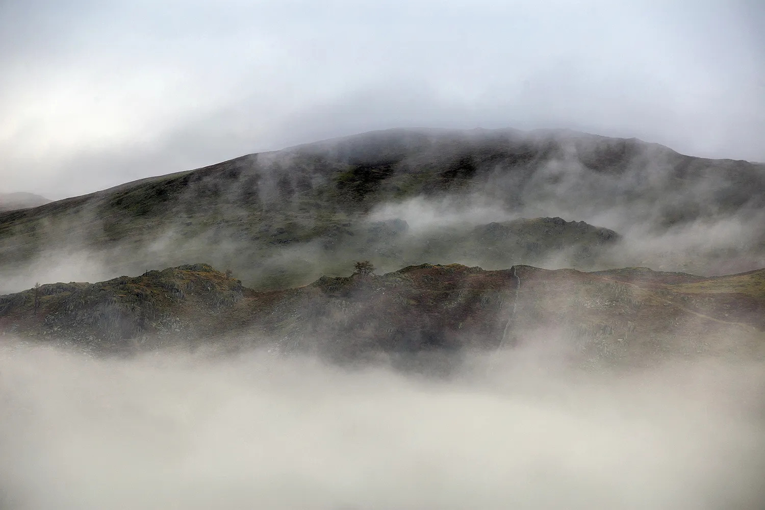 Shrouded Peaks Grasmere Lake District Landscapes Colour Canvas