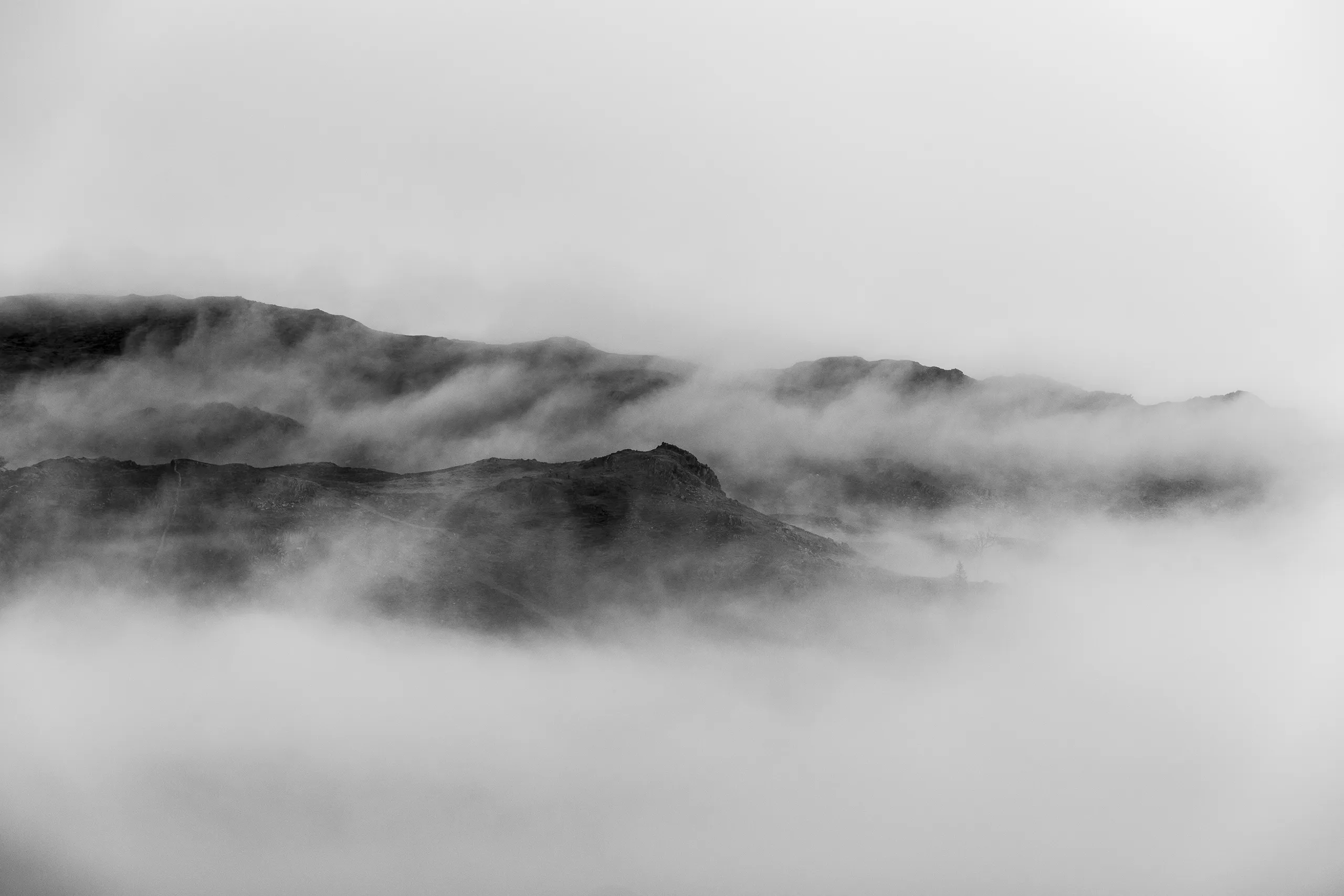 Shrouded Peaks Grasmere Lake District Landscapes Colour Canvas