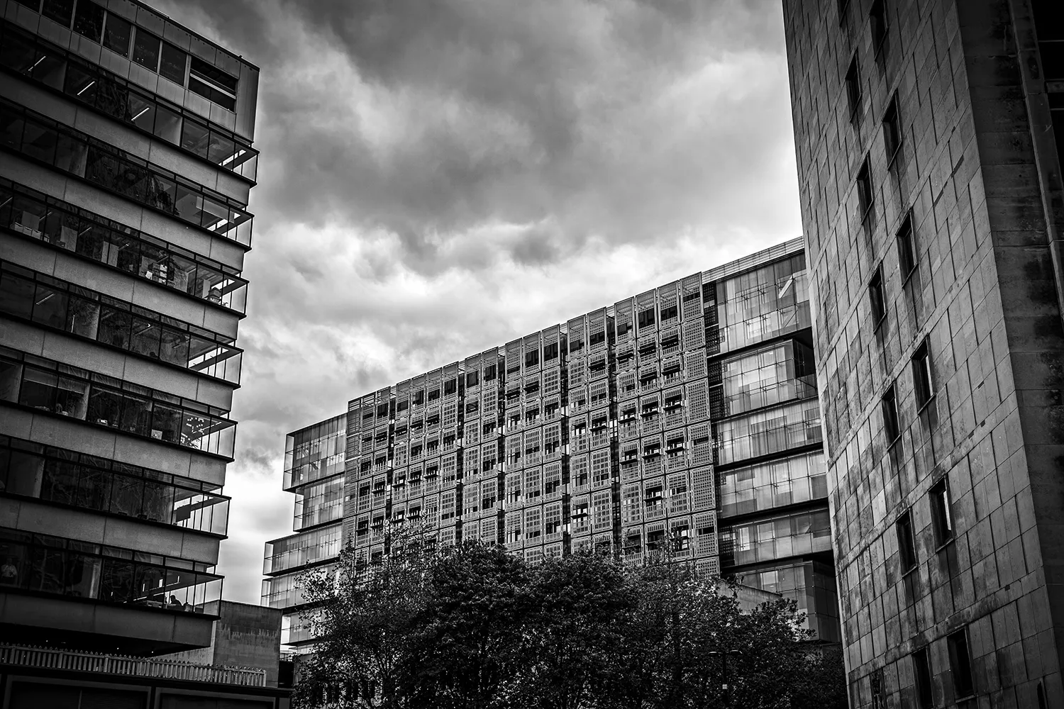 Three Towers, Manchester, Black and white landscape Manchester Landscapes Architecture