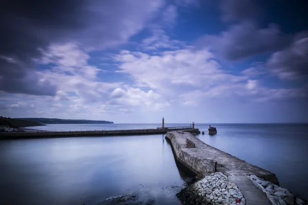 Whitby Harbour Yorkshire Colour Landscape Photograph Yorkshire Landscapes Blue 2