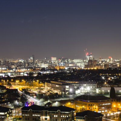 Manchester Skyline At Night,  Colour Photograph Manchester Landscapes Architecture