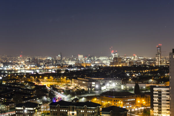 Manchester Skyline At Night,  Colour Photograph Manchester Landscapes Architecture 2