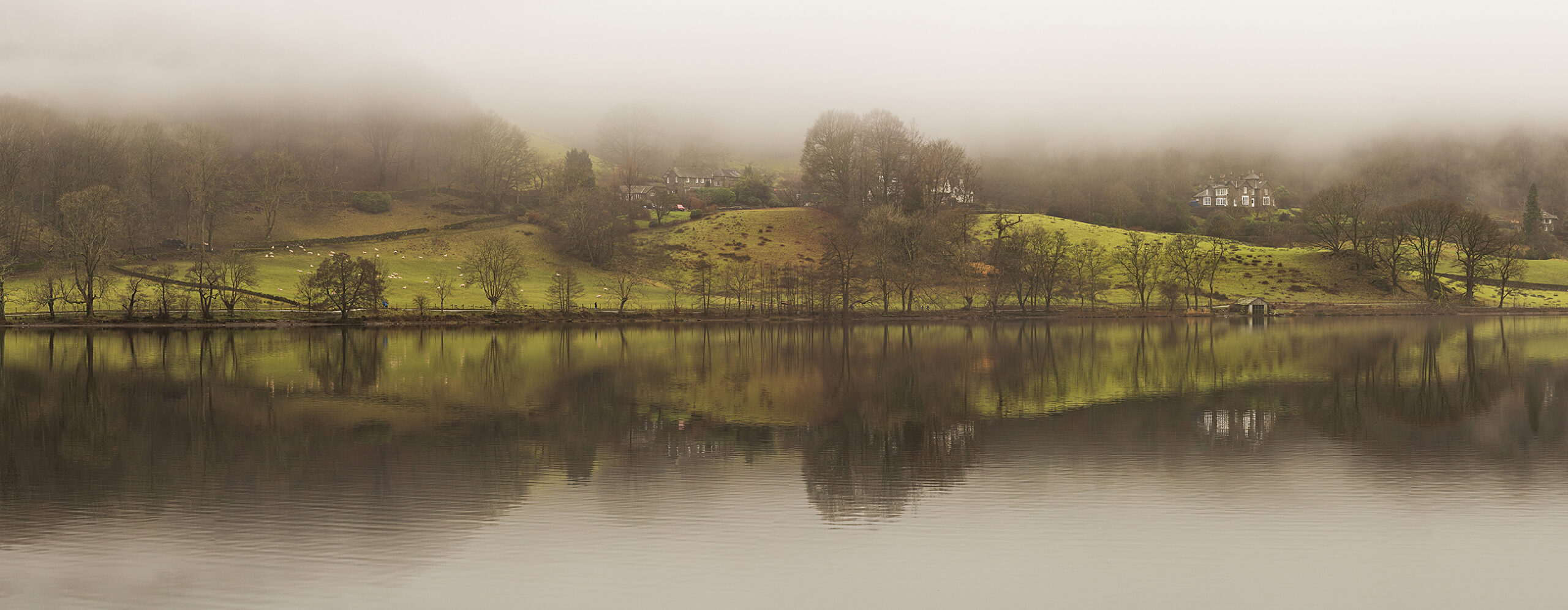 The Boat House Grasmere Panoramic Lake District Landscapes Clouds