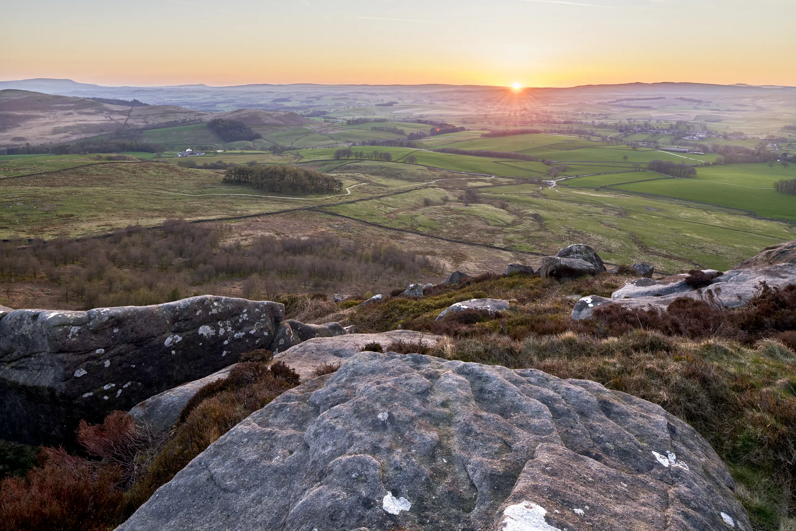 Sunset over Rylstone Crag
