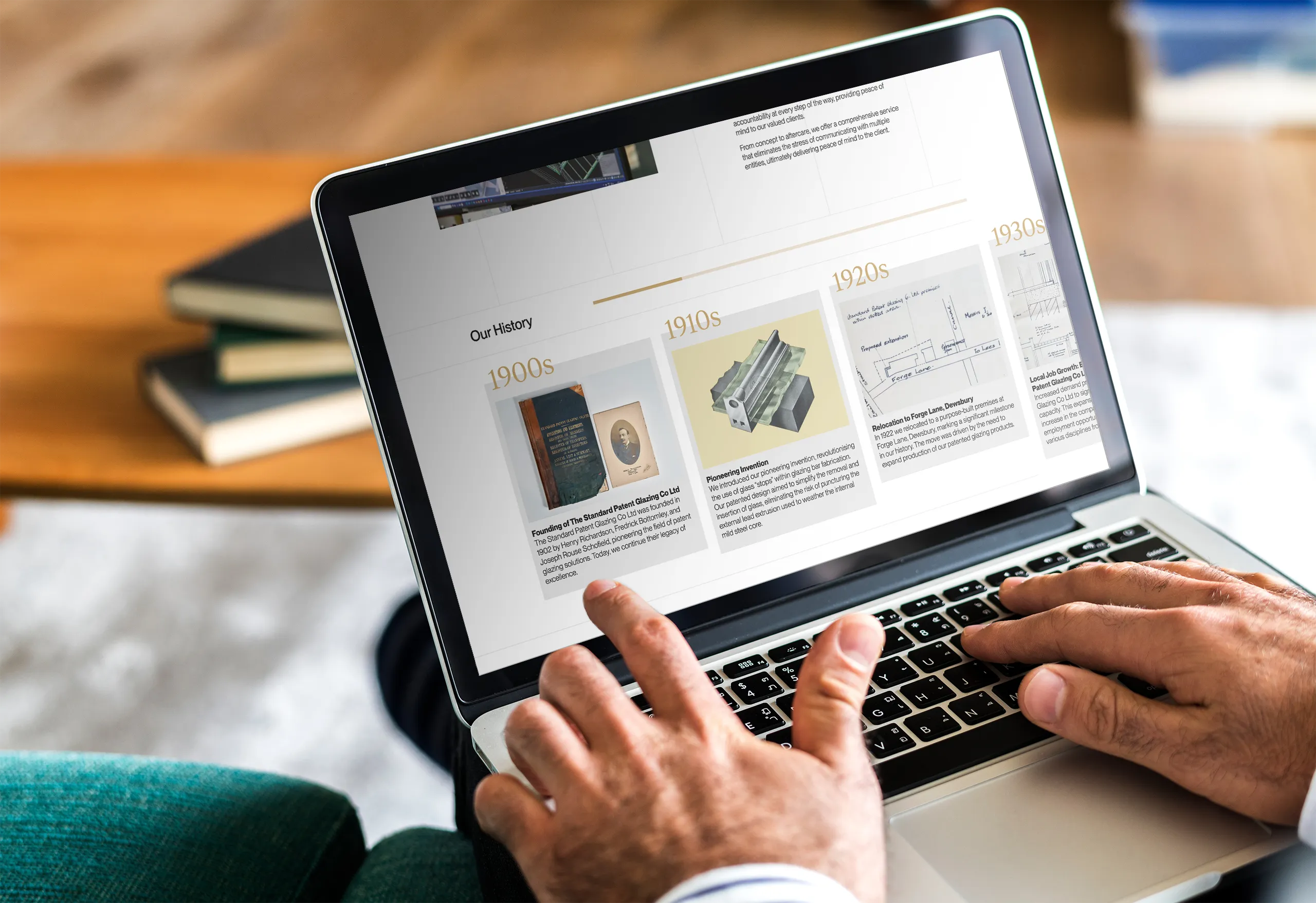 Heritage brochures photographed to feature on the website