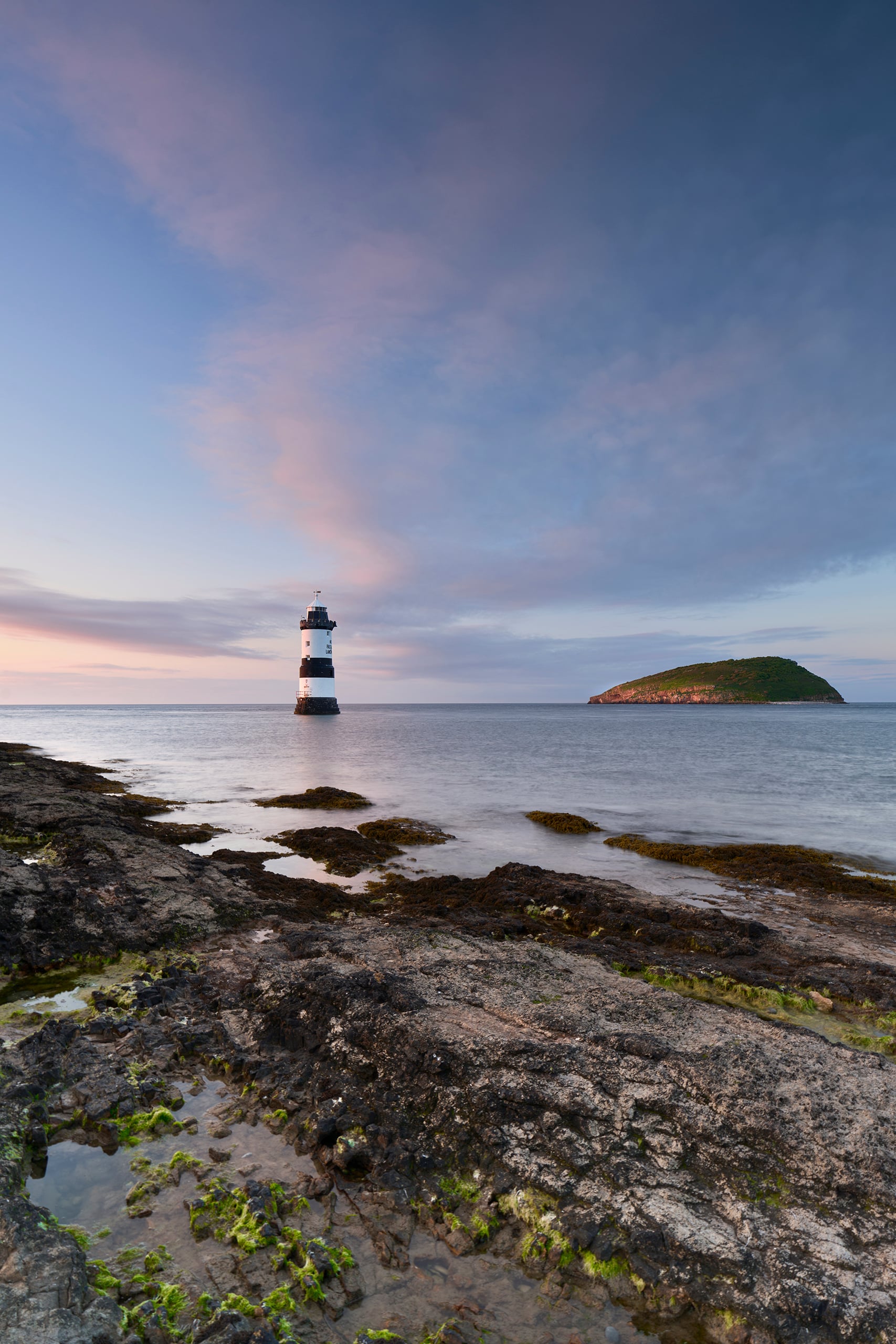 Trwyn Du Lighthouse sunset, Anglesey - low res